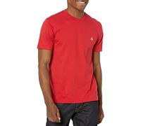 Brooks Brothers T-Shirt da Uomo a Maniche Corte in Cotone, Girocollo, con Logo, Rosso, L
