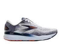 BROOKS Ghost 16, Sneaker Uomo, White/Peacoat/Orange, 42.5 EU
