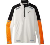 BROOKS Run Visible 1/2 Zip 2.0 - Uomo - Bianco / Arancione / Nero - Taglia XL- modello 2025