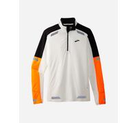 BROOKS Run Visible 1/2 Zip 2.0 - Uomo - Bianco / Arancione - Taglia L- modello 2024
