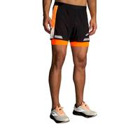 Brooks Run Visible 5 2in1 Short 2.0 Black/Ecru/Fluoro Flash da Uomo L