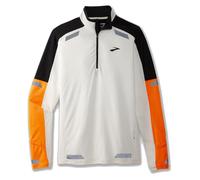 BROOKS Run Visible 1/2 Zip 2.0 - Uomo - Bianco / Arancione / Nero - Taglia S- modello 2024