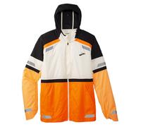 BROOKS Run Visible Jacket 2.0 - Uomo - Bianco / Arancione / Nero - Taglia S- modello 2024