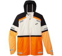 BROOKS Run Visible Jacket 2.0 - Uomo - Bianco / Arancione / Nero - Taglia L- modello 2025