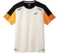 BROOKS Run Visible Short Sleeve 2.0 - Uomo - Beige / Arancione / Nero - Taglia S- modello 2025