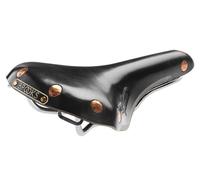 Brooks Swift Pelle Strada Bicicletta Sella Nero W / Cromo Barre & Rame Rivetti