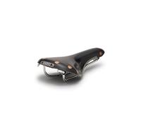 Brooks Swift Pelle Strada Bicicletta Sella Nero W / Cromo Barre & Rame Rivetti