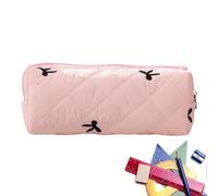 brooksnaji Astuccio per matite con grande capacità, con papillon per matite, borsa per riporre matite con papillon carino, organizer per cosmetici, borsa con chiusura lampo, Colore: rosa., vedi