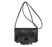 brooksnaji Black Skull Purse - Gothic Hollow Faux Leather Shoulder Handbag