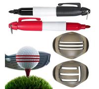 brooksnaji Golf Ball Alignment Marker - Bright Color Stencil Tool | Golf Ball Drawing Tool, Waterproof Quick Dry Marker | Alignment Aid for Golf Enthusiasts Beginners Practice Training