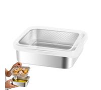 brooksnaji Meal Prep Containers - Stainless Steel Bowl, Strainer with Lid