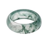 brooksnaji Natural Moss Agate Ring - Elegant Gemstone Finger Jewelry