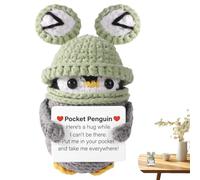 brooksnaji Penguin Plush Positivo - Giocattolo Di Natale A Maglia Carina, Regalo Di Di Ispirazione Divertente | Penguin Fatto A Mano Con Carta Di Messaggio Per Benessere Mentale, Festa Di
