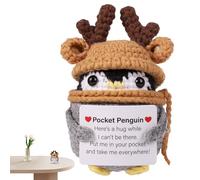 brooksnaji Penguin Plush Positivo - Giocattolo Di Natale A Maglia Carina, Regalo Di Di Ispirazione Divertente | Penguin Fatto A Mano Con Carta Di Messaggio Per Benessere Mentale, Festa Di