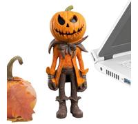 brooksnaji Pumpkin Man Figurine - Resin Halloween Seasonal Tabletop Decor