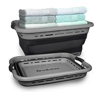 BROOKSTONE - Grande cesto portabiancheria pieghevole da 61 cm, comode impugnature antiscivolo, design minimalista, salvaspazio, portatile, senza bisfenolo A, circa 42 l