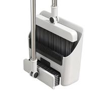 Broom and Dustpan Set for Home, Dust pan with Long Handle, Broom with Dustpan Combo Set Self-Cleaning Teeth Design Stand Up Brooms and Dustpans for Home Office Indoor Outdoor Sweeping