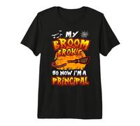 Broom Broke So Now I'm A Principal Halloween Costume Maglietta Premium