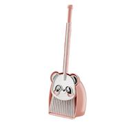 Broom Set, Dustpan Kit, Cartoon Panda Design, 6.69x17.32 Inches, Child Safe Material, Easy Grip Handle, Role Play Cleaning Toy for Boys and Girls Indoor Use, Multicolor
