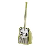 Broom Set, Dustpan Kit, Cartoon Panda Design, 6.69x17.32 Inches, Child Safe Material, Easy Grip Handle, Role Play Cleaning Toy for Boys and Girls Indoor Use, Multicolor