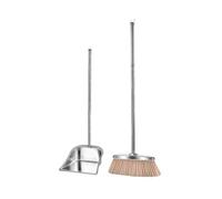 Broom with Dustpan Combo Set Long Handle Dustpan Stainless Steel Floor Cleaning Tool for Homeowners Living Room Bedroom