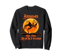 Brooms Are for Amateurs Dragon Riding Witches Halloween Felpa
