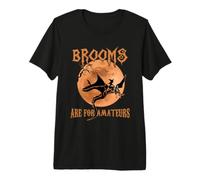 Brooms Are for Amateurs Dragon Riding Witches Halloween Maglietta Premium