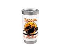 Brooms Are For Amateurs Witches Ride Motorcycle Halloween Bicchiere termico in acciaio inox doppia parete