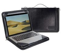 Broonel Custodia per laptop in pelle nera - Compatibile con FUJITSU Notebook LIFEBOOK E559