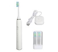 Brosse à Dent électrique, 5 Modes Ipx7 Base de Charge étanche 1200mah Brosse Nettoyage Electrique avec Brosse pour Voyage à la Maison (Blanc)