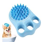 Brosse à shampoing pour animaux de compagnie, épurateur de massage pour bain de chat, brosse de lavage en poils de silicone de 4,25 x 3,35 x 1,85 pouces avec fonction de distribution, brosses douces