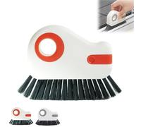 Brosse de nettoyage de rainure 2 en 1, nouvelle brosse de nettoyage de rail de fenêtre multifonction, brosses de poignée de nettoyeur de coulis pour rebord de fenêtre,joint de fenêtre (Orange)