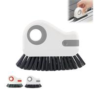 Brosse de nettoyage de rainure 2 en 1, nouvelle brosse de nettoyage de rail de fenêtre multifonction, brosses de poignée de nettoyeur de coulis pour rebord de fenêtre,joint de fenêtre (Gray)