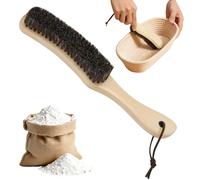 Brosse de nettoyage pour paniers de fermentation, plans de travail, bannetons en pâte de bois et toiles de fermentation | Brosse à pain en crin de cheval naturel et manche en bois | Spazzola