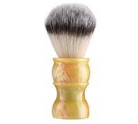 Brosse de rasage manuelle professionnelle pour barbe, brosse à moustache pour hommes avec des poils en nylon denses, crée une mousse abondante pour un rasage lisse, brosse de (colore giallo)