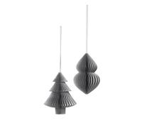 Broste Copenhagen Decorazioni natalizie DECO 'CHRISTMAS MIX' PAPIER X2 in Argento Unica
