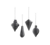 Broste Copenhagen Decorazioni natalizie DECO 'CHRISTMAS MIX' PAPIER X4 in Argento Unica
