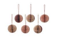 Broste Copenhagen Decorazioni per albero di Natale, 6 pezzi, in carta, colore beige/rosa, 70080421, 5 cm