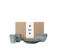 Broste Copenhagen Nordic Sea 80019823 - Set da colazione in gres porcellanato, lavabile in lavastoviglie e forno a microonde