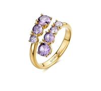Brosway Anello contrariè Dreaming in acciaio 316L dorato e cristalli amethyst BIG36B