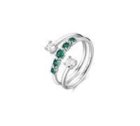 Brosway Anello da Donna Collezione Fancy della Linea Life Green. Anello in Argento 925 rodiato, e zirconi Verdi Misura 14 Trendy cod. FLG135C