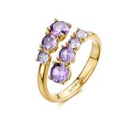 Brosway Anello contrariè Dreaming in acciaio 316L dorato e cristalli amethyst BIG36B