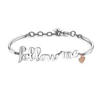 Brosway Bracciale da Donna Collezione Chakra. Gioiello Realizzato in Acciaio con Scritta Follow Me. Chiusura a moschettone e Diametro 70 mm. La referenza è bhk294