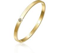 BrosWay Bracciale da donna WithYou – acciaio PVD oro spazzolato, incisioni e cristallo Ø7 cm