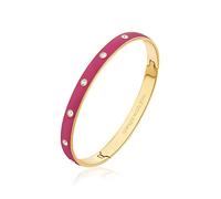 Brosway Bracciale del Brand Collezione Withyou. Bracciale Rigido in Acciaio 316L e pvd Oro con incisioni, Smalto Viola e Cristalli Crystal. La referenza è bwy48.