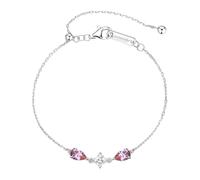 Brosway Bracciale Donna Argento con Cristalli Rosa a Cuore, Zirconia Cubica, 18 cm, Collezione Affinity FTP05