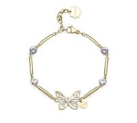 Brosway Bracciale Donna, Bracciale Rigido in Acciaio e Cristalli con Simbolo Farfalla | Collezione Chakra - BHKB171