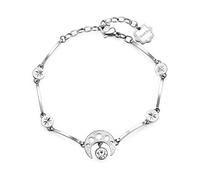 Brosway Bracciale Donna, Bracciale Rigido in Acciaio e Cristalli con Simbolo Luna | Collezione Chakra - BHKB014