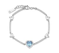Brosway Bracciale Donna, Bracciale Rigido in Argento e Cloud Light Blue con Simbolo Cuore | Collezione Fancy - FCL126