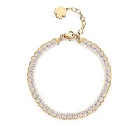 Brosway Bracciale Donna, Bracciale Tennis in Acciaio e Cubic Zirconia con Simbolo Quadrifoglio | Collezione Desideri - BEI062
